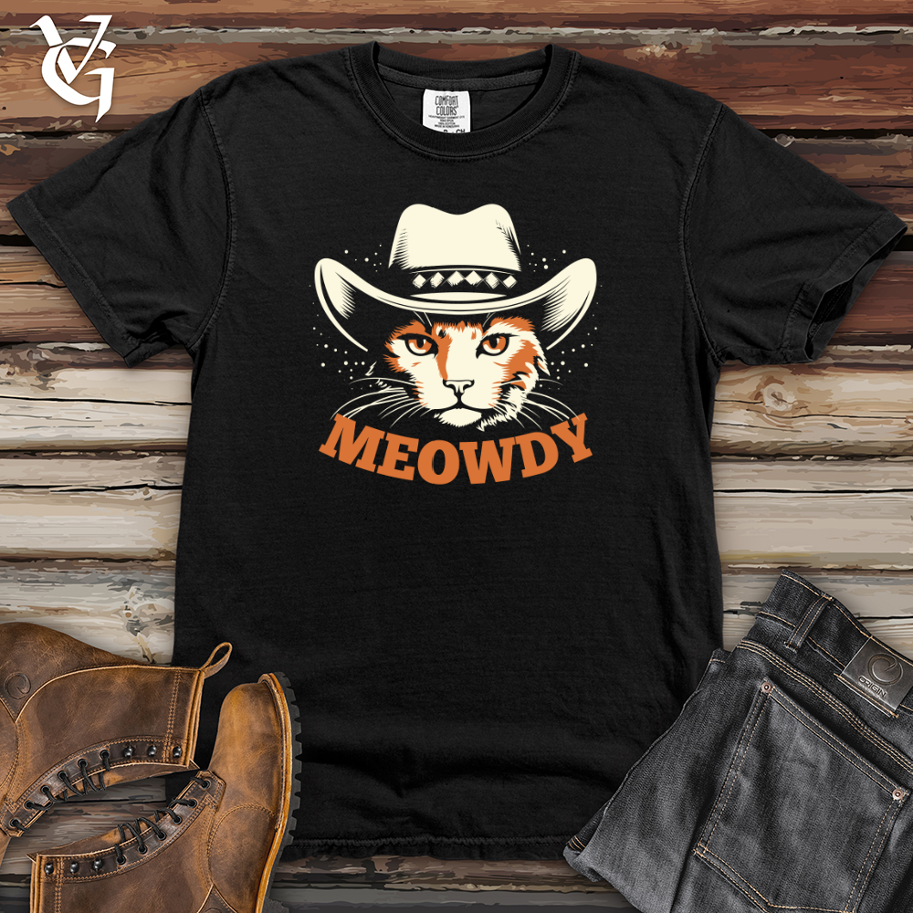 Viking Goods Vintage Cowboy Cat Heavy Cotton Comfort Colors Tee Black / L