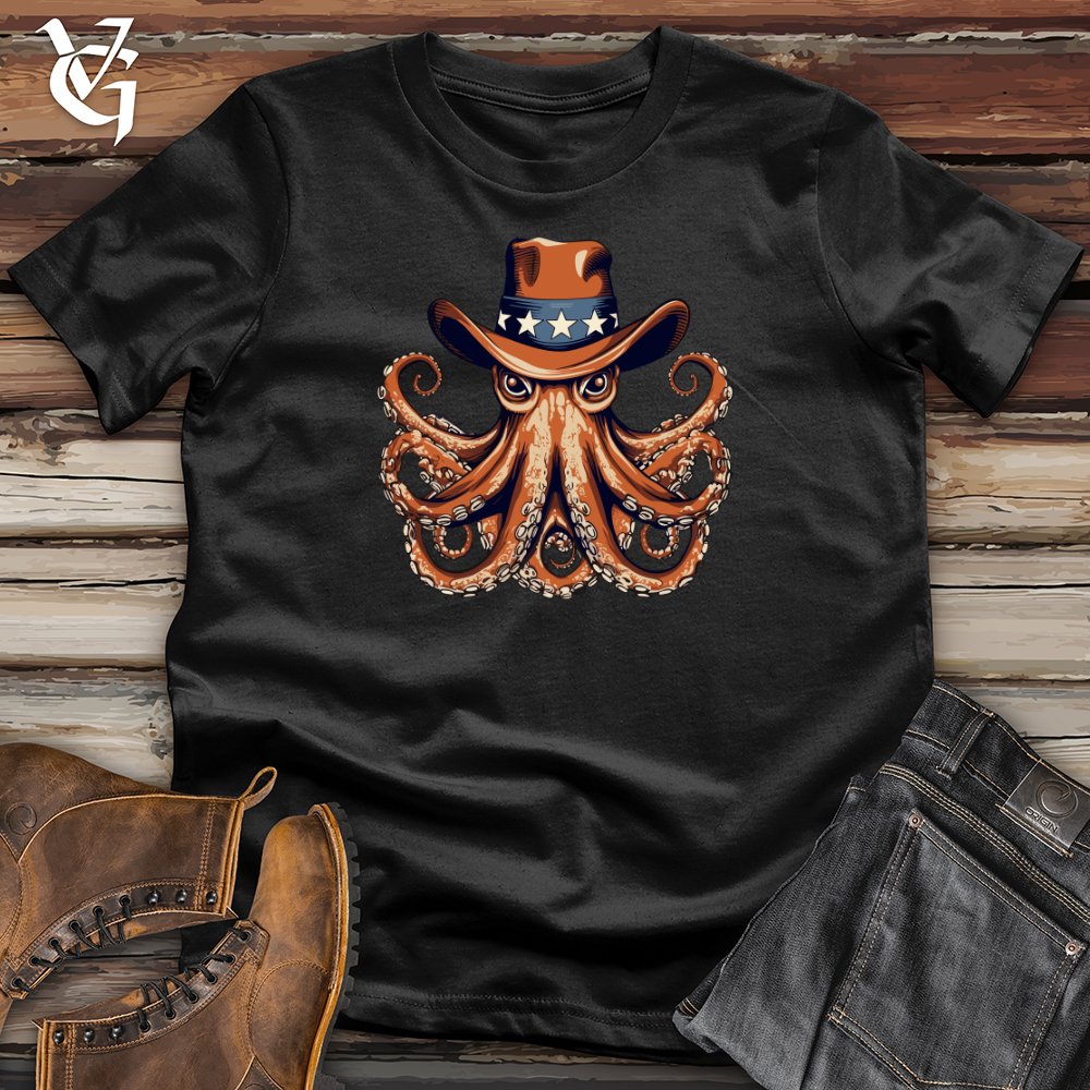 Viking Goods Vintage Cowboy Octopus Softstyle Tee Black / L