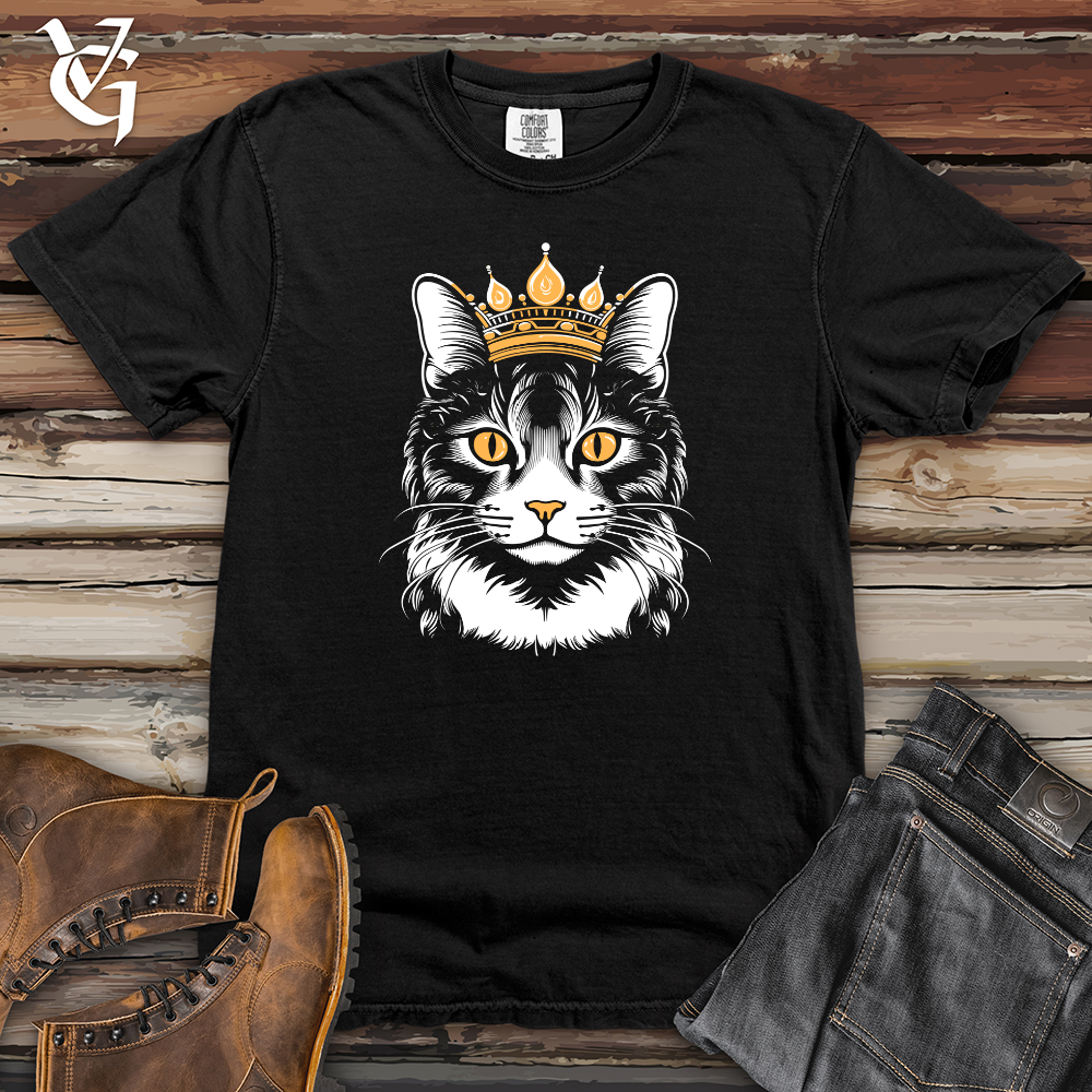 Viking Goods Vintage Crowned Cat Heavy Cotton Comfort Colors Tee Black / L