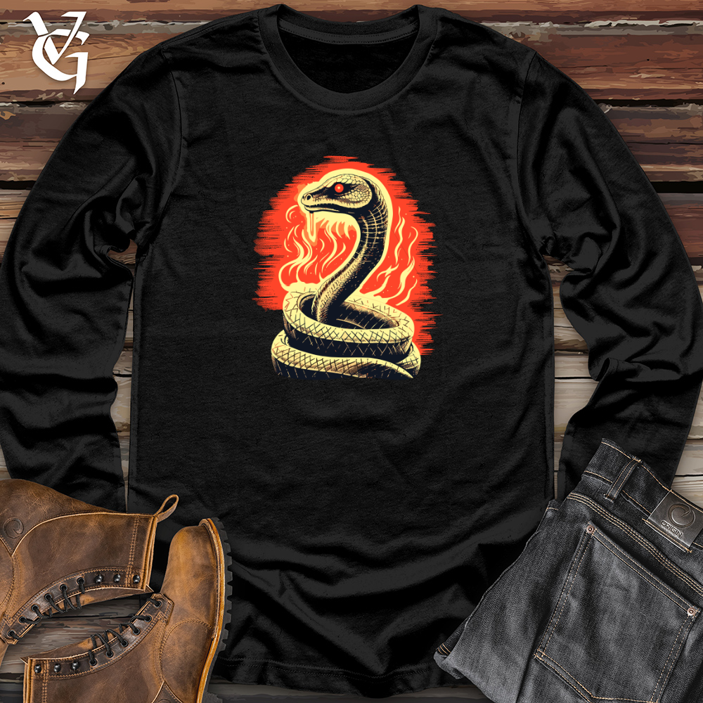 Viking Goods Vintage Fire Serpent Long Sleeve Black / L