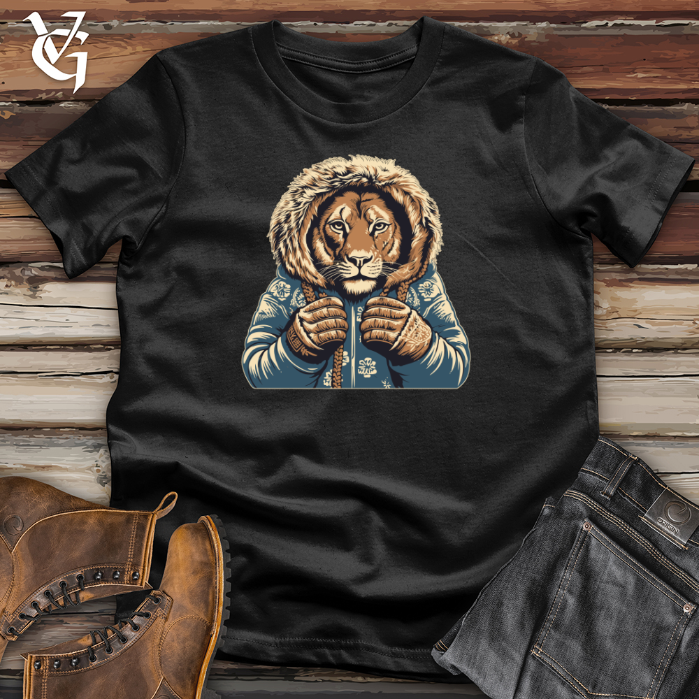 Viking Goods Vintage Mitten Wearing Lion Softstyle Tee Black / L