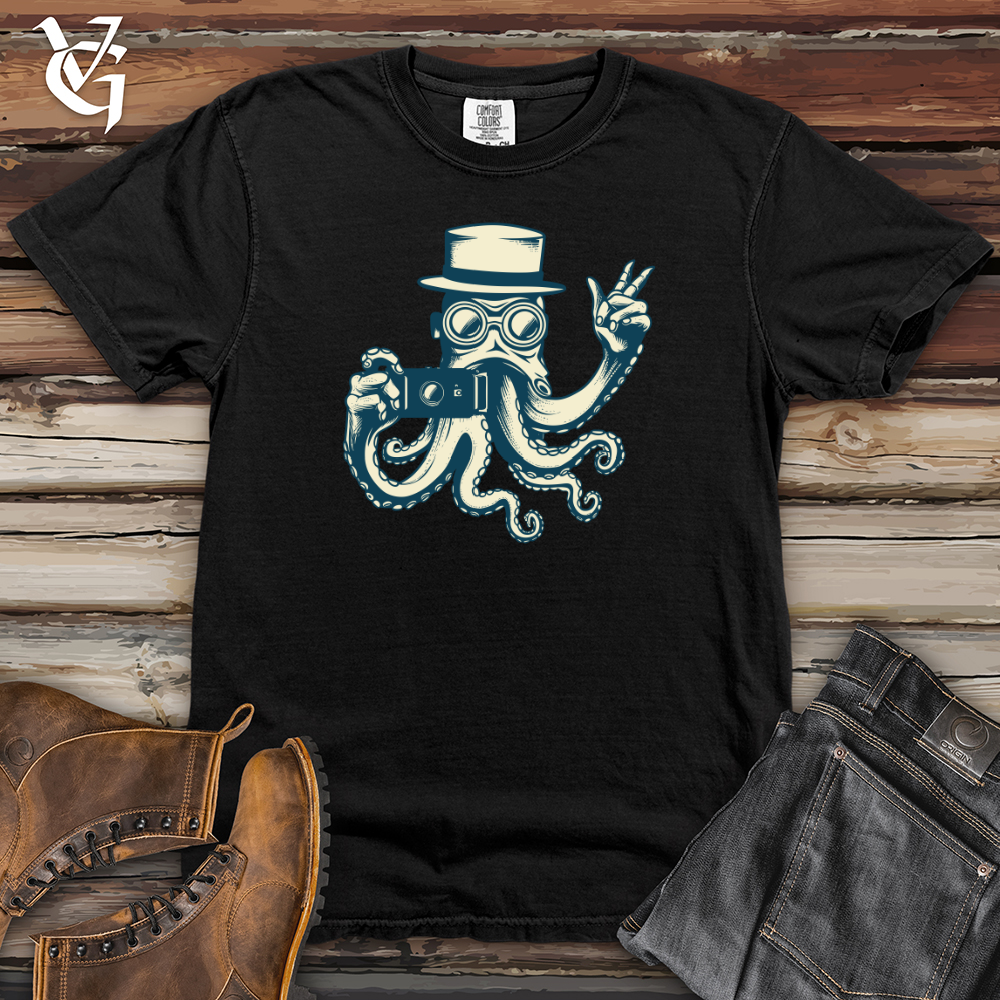 Viking Goods Vintage Selfie Tentacles Heavy Cotton Comfort Colors Tee Black / L