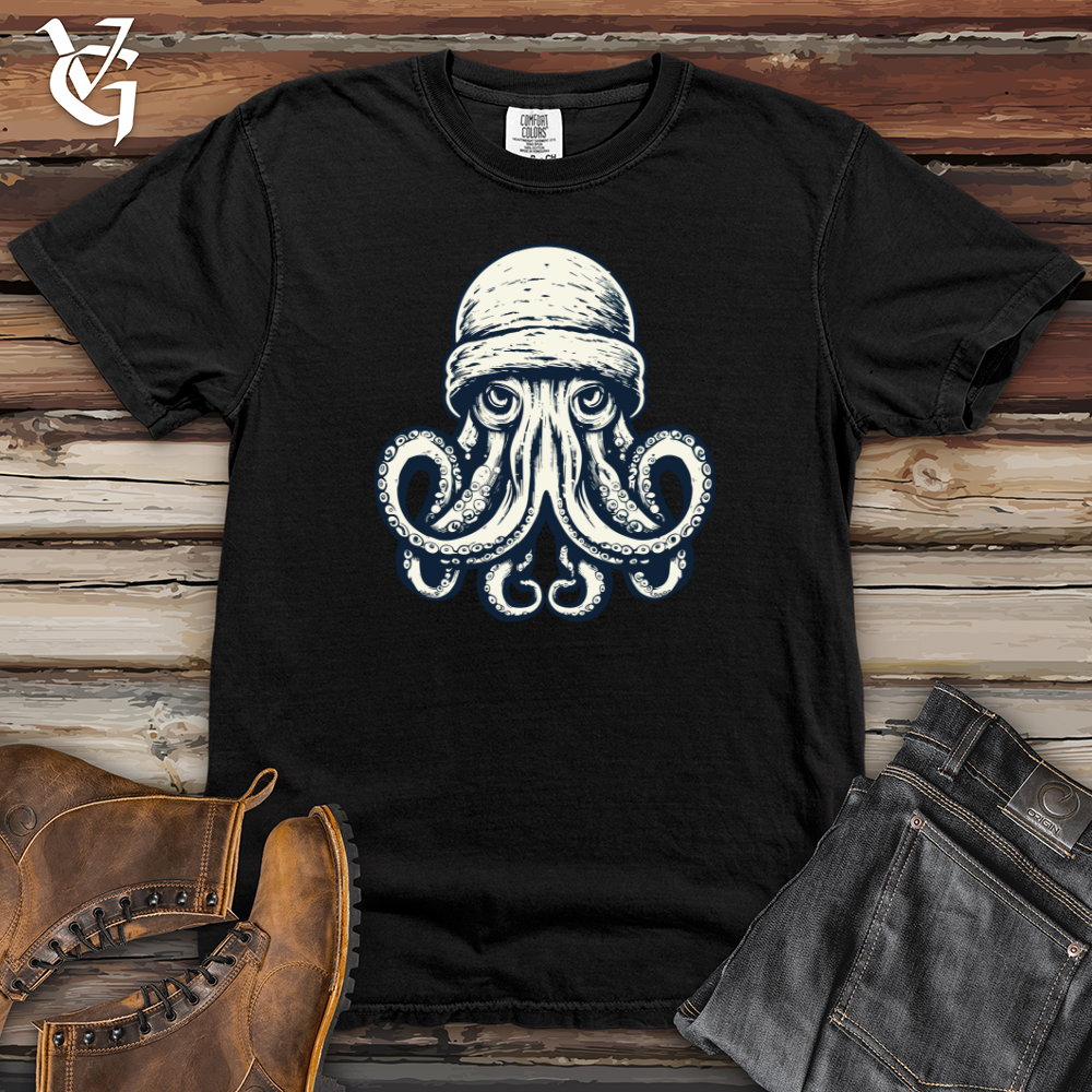 Viking Goods Vintage Snow Hat Octopus Heavy Cotton Comfort Colors Tee Black / L