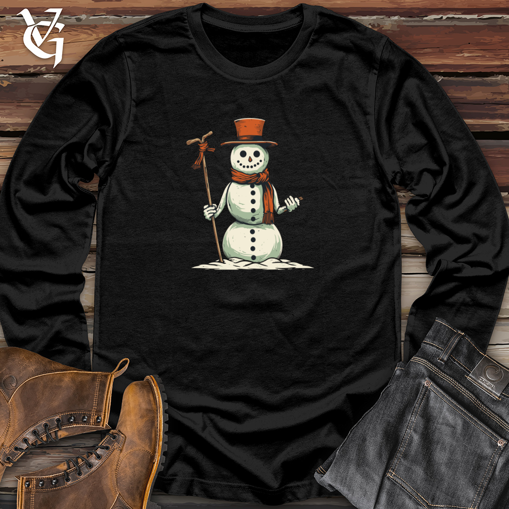 Viking Goods Vintage Snowman Charm 01 Long Sleeve Black / L