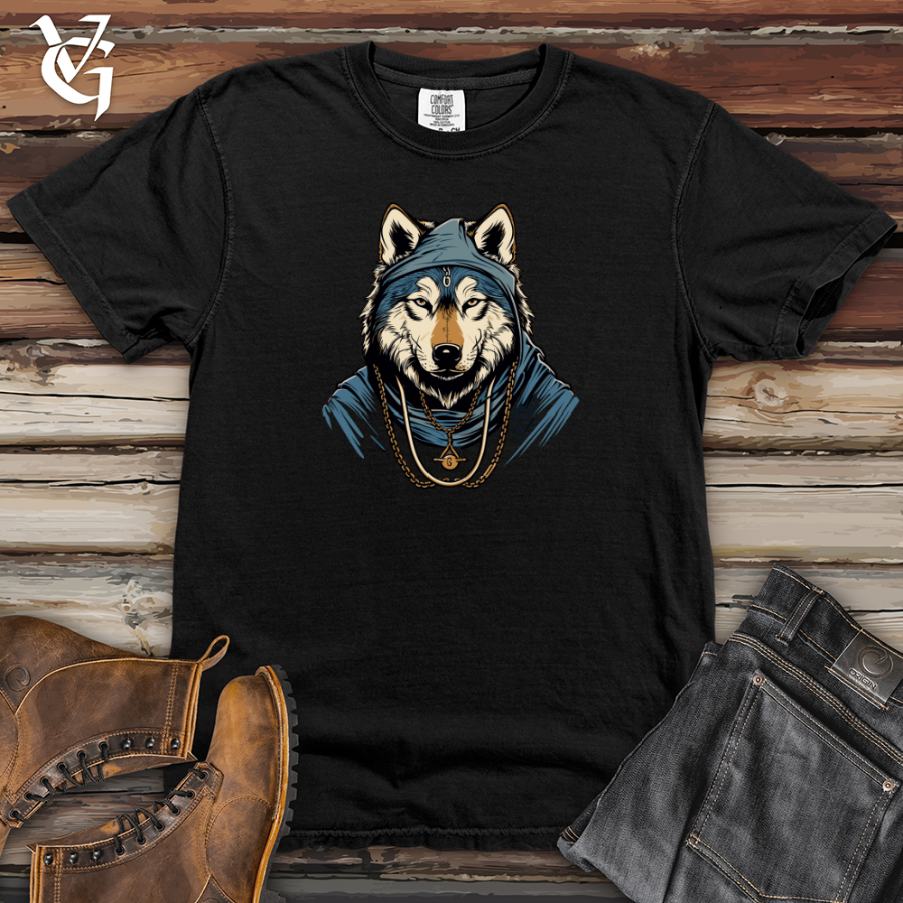 Viking Goods Vintage Wolf Chain Heavy Cotton Comfort Colors Tee Black / L