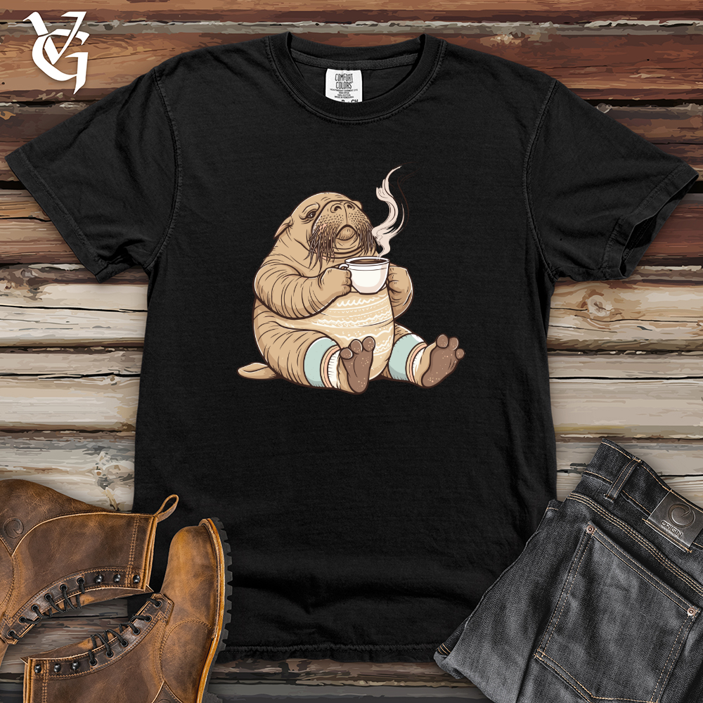 Viking Goods Walrus Cozy Brew Heavy Cotton Comfort Colors Tee Black / L