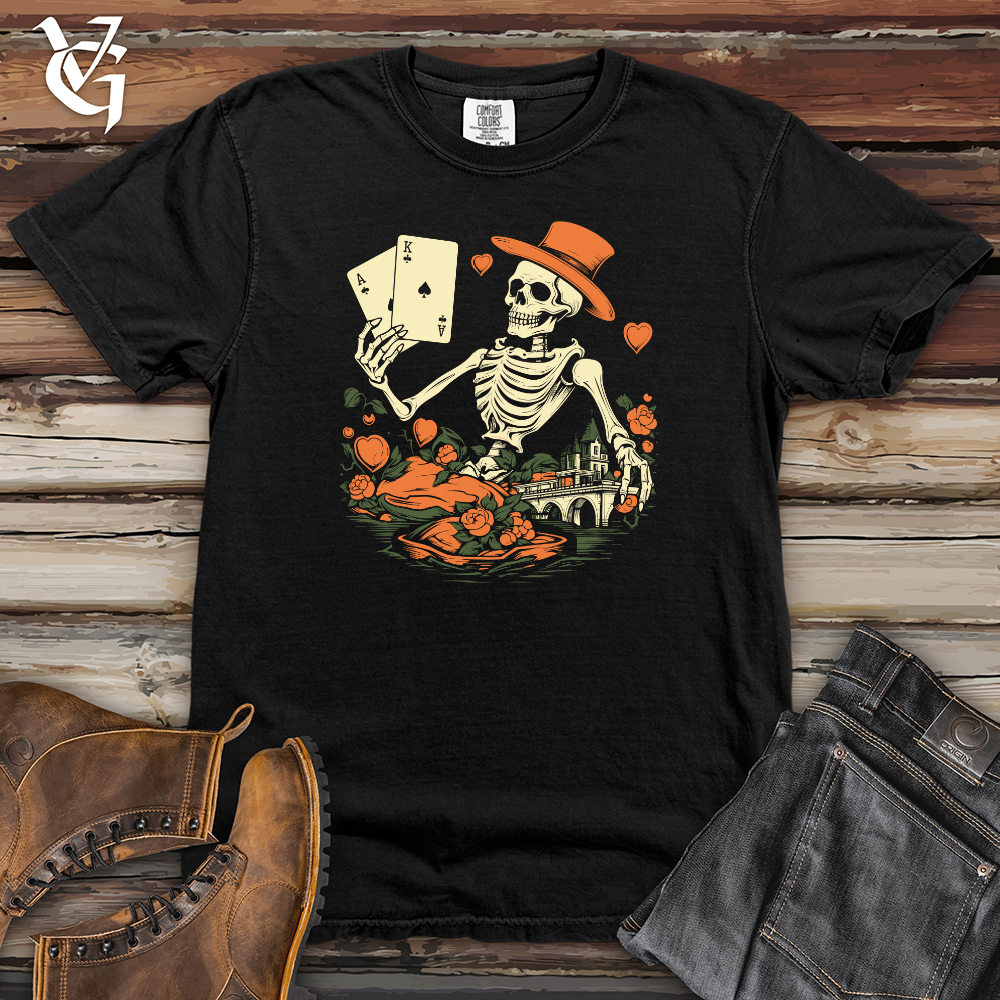 Viking Goods Whimsical Peach Card Shark Heavy Cotton Comfort Colors Tee Black / L