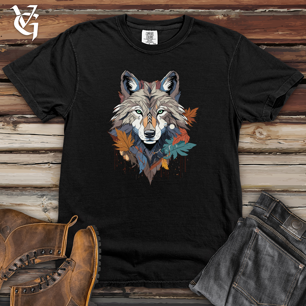 Viking Goods Wolf Autumn Spirit Heavy Cotton Comfort Colors Tee Black / L