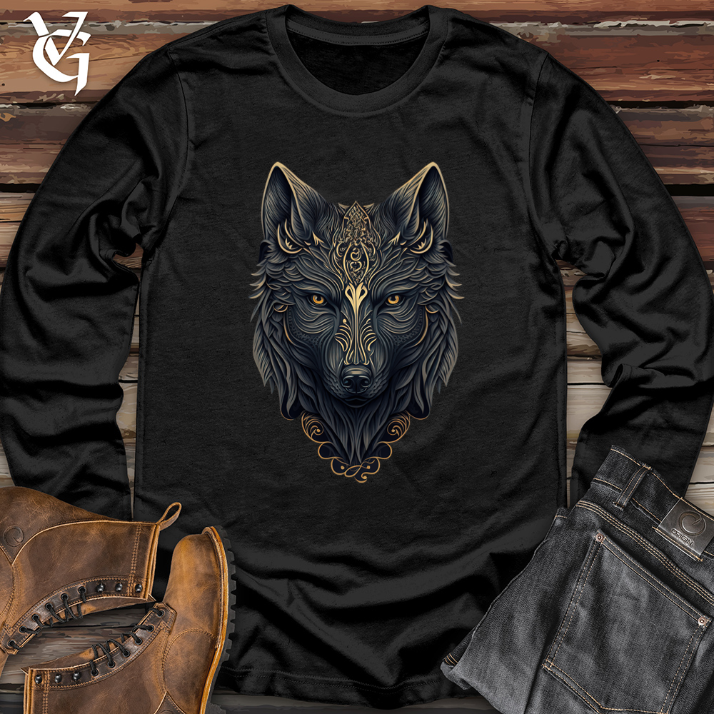 Viking Goods Wolf Head Softstyle Long Sleeve Black / L