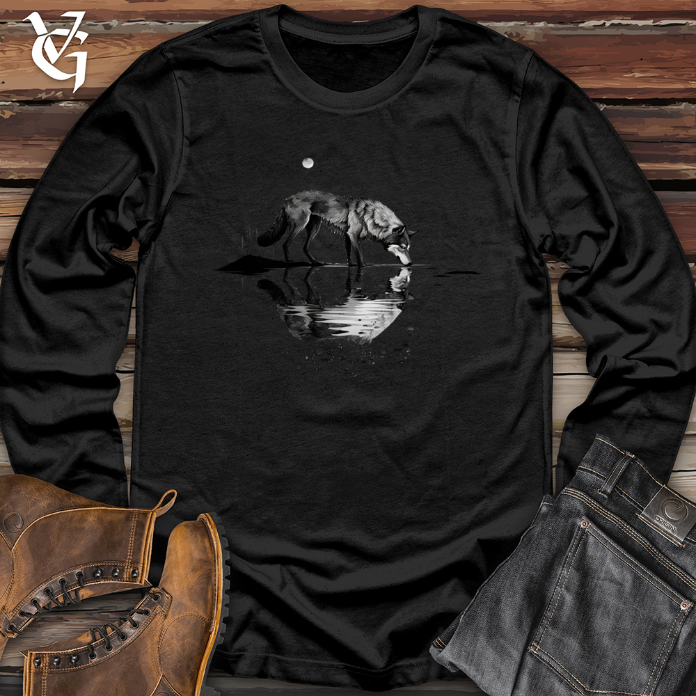 Viking Goods Wolf Reflection Softstyle Long Sleeve Black / L