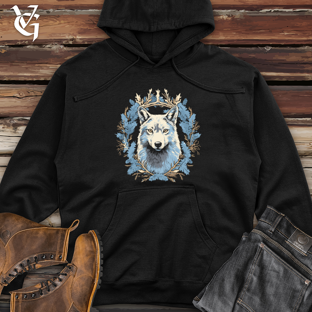 Viking Goods Wolf Winter Majesty Midweight Hooded Sweatshirt Black / L