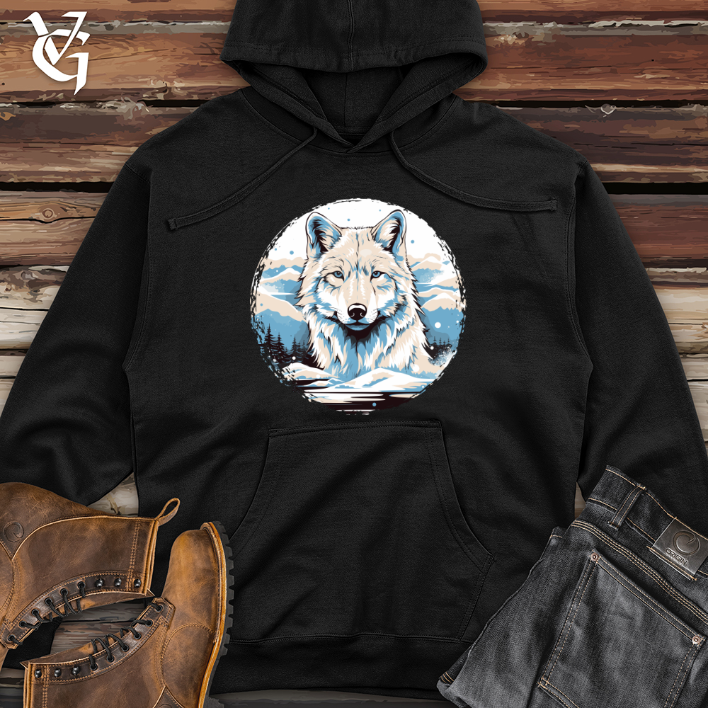 Viking Goods Wolf Winter Majesty Midweight Hooded Sweatshirt Black / L