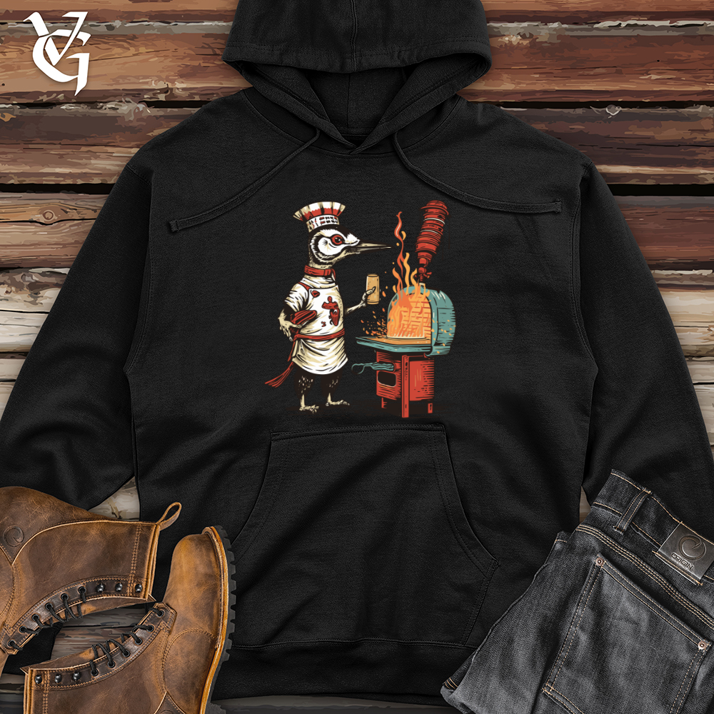 Viking Goods Woodpecker Grill Master Midweight Hooded Sweatshirt Black / L
