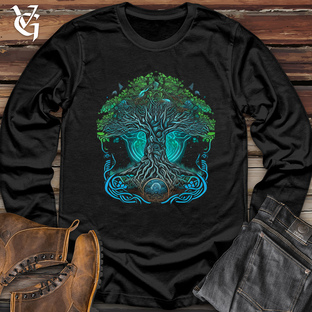 Viking Goods Yggdrasil Spirit Tree Softstyle Long Sleeve Black / L