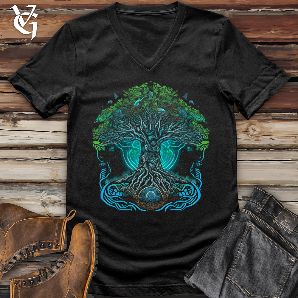 Viking Goods Yggdrasil Spirit Tree V-Neck Black / L