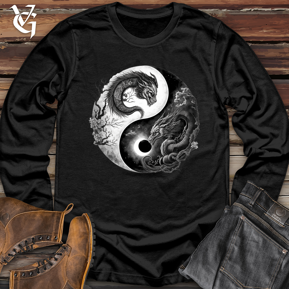Viking Goods Yin Yang Dragons Softstyle Long Sleeve Black / L