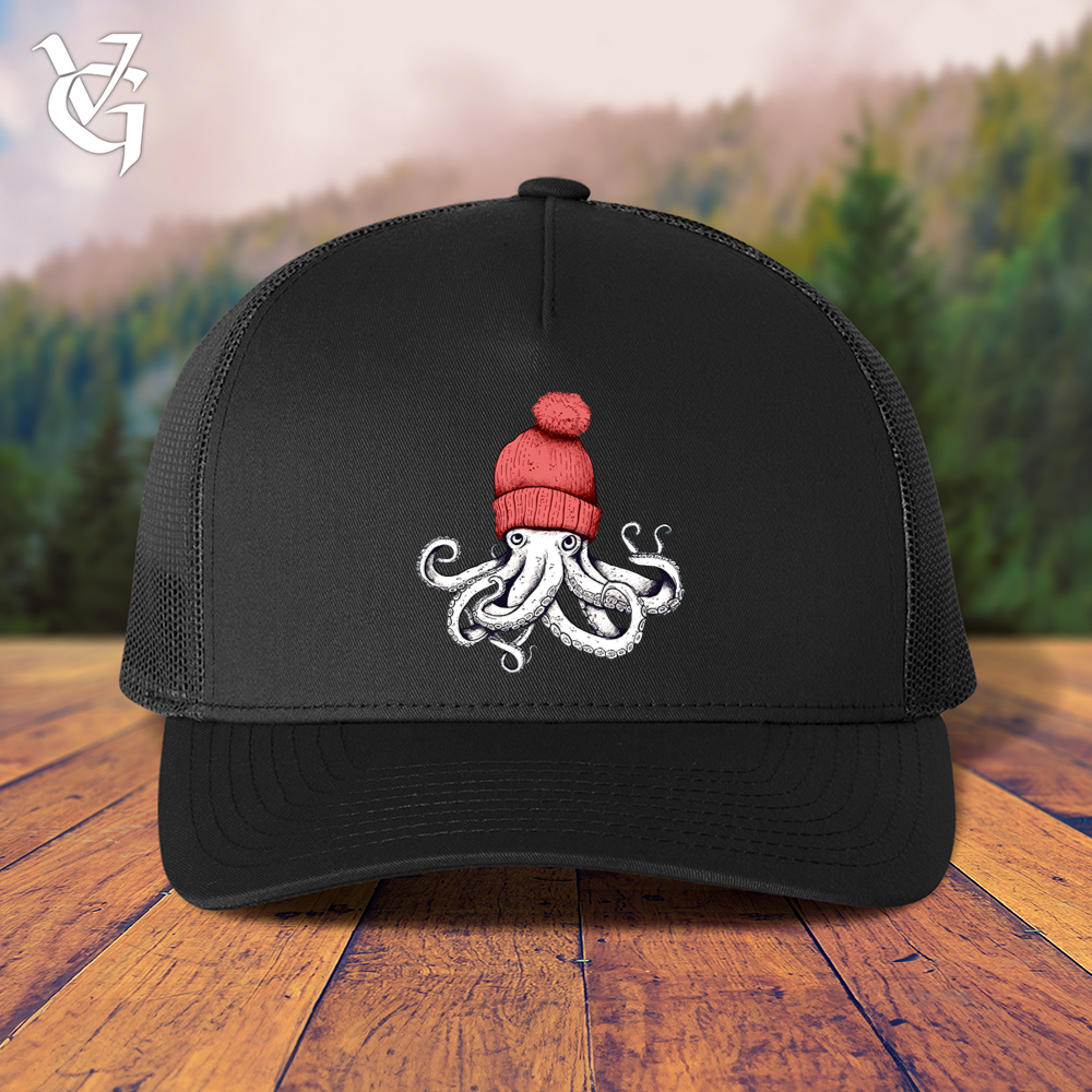 Viking Goods Octopus Chillin Heavy Trucker Cap Black