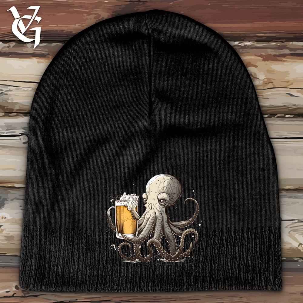 Viking Goods Octopus Happy Hour Cotton Beanie Black