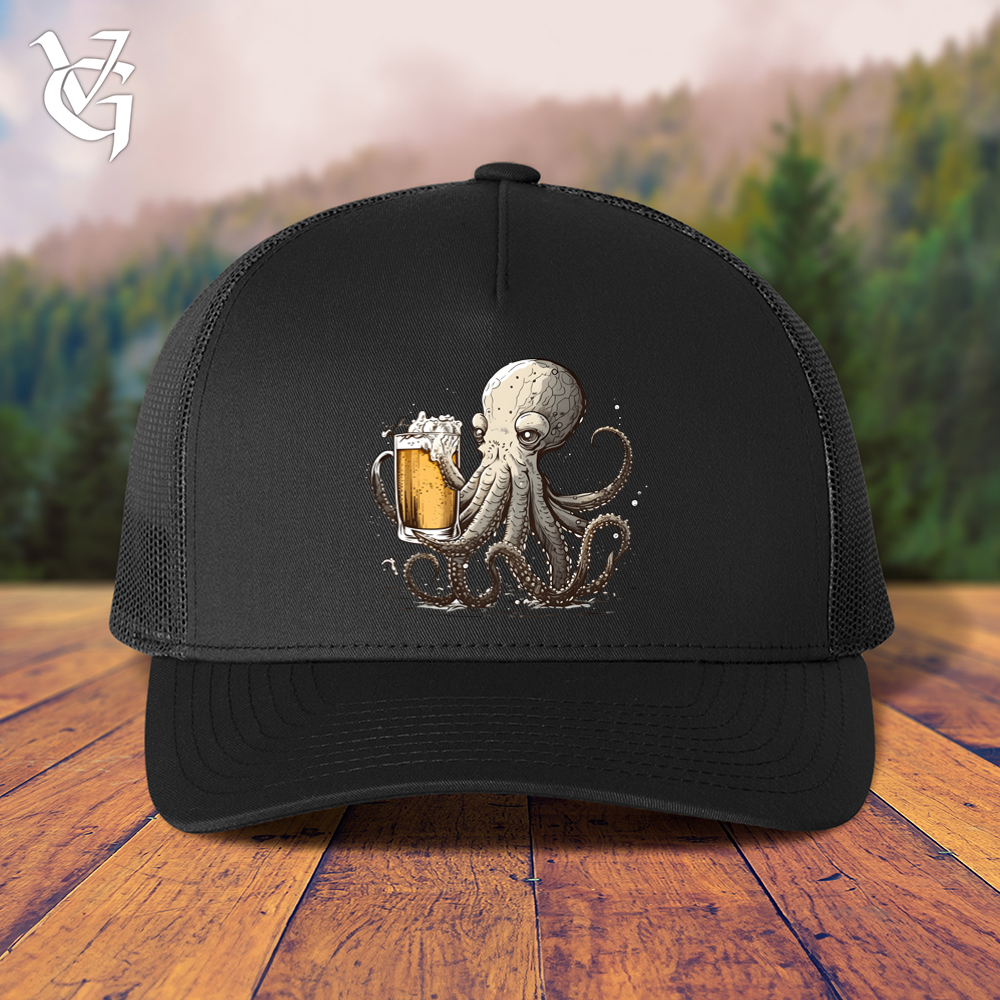 Viking Goods Octopus Happy Hour Trucker Cap Black