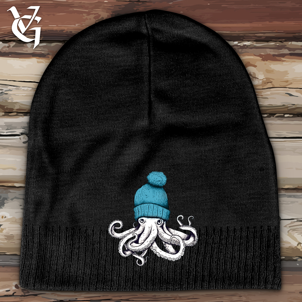 Viking Goods Octopus Wearing Cotton Beanie Black