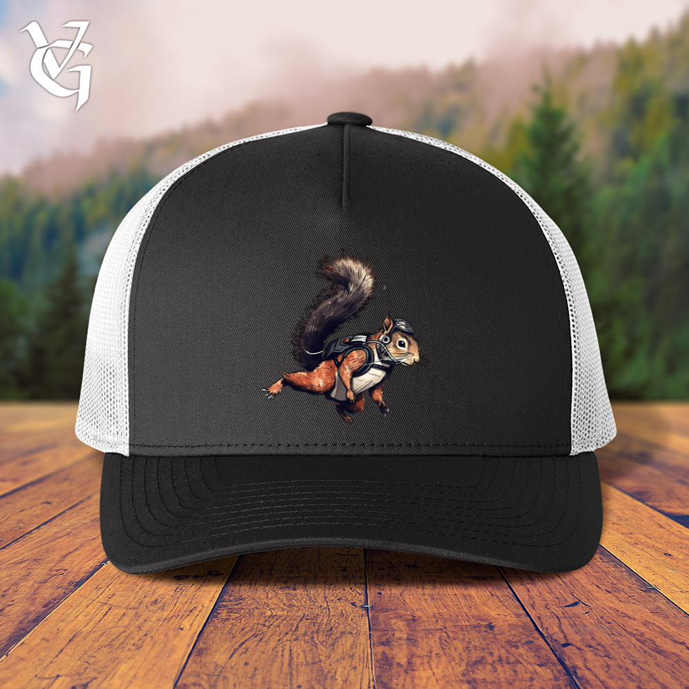 Viking Goods Skydiving Squirrel Trucker Cap Black/ White