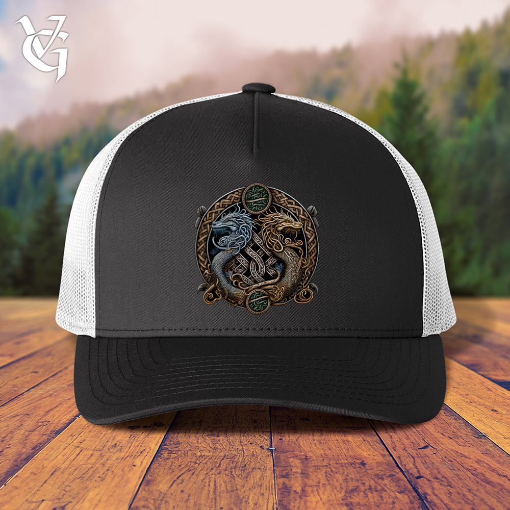 Viking Goods Two Dragons Trucker Cap Black/ White