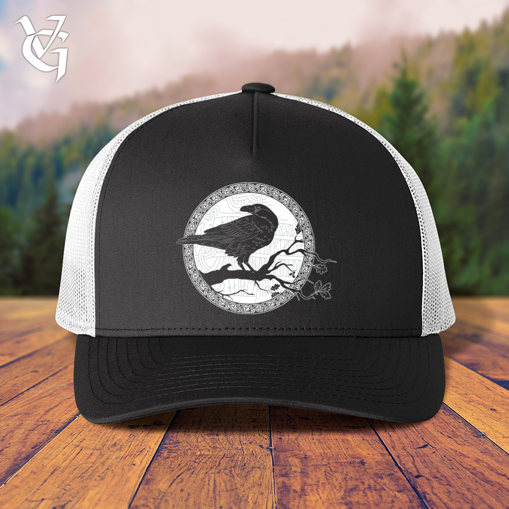 Viking Goods White Winter Raven Trucker Cap Black/ White