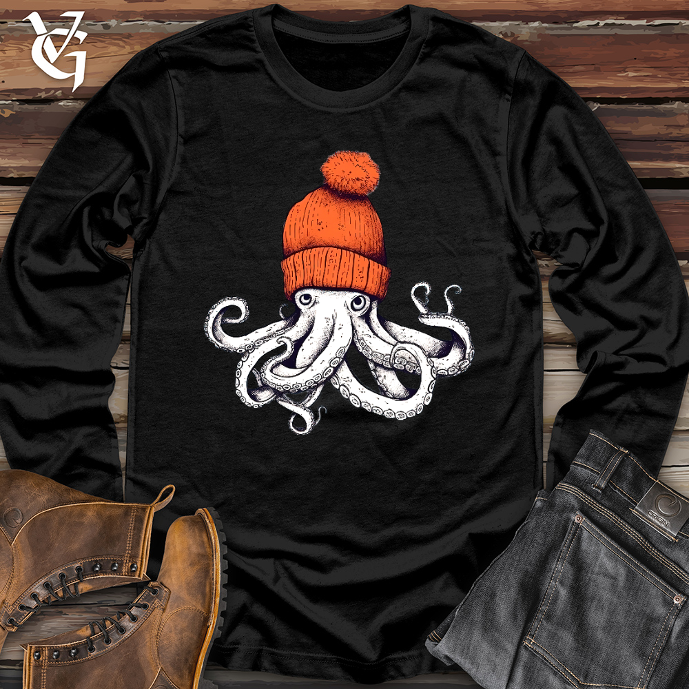 Viking Goods Octopus Orange Beanie Long Sleeve Black / XS