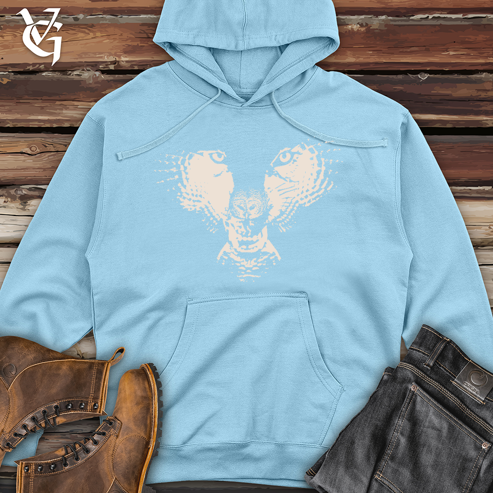 Viking Goods Flying Wolf Midweight Hooded Sweatshirt Blue Aqua / L