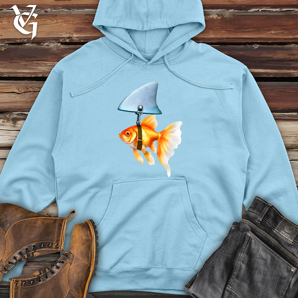 Viking Goods Goldfish Shark Fin Midweight Hooded Sweatshirt Blue Aqua / L