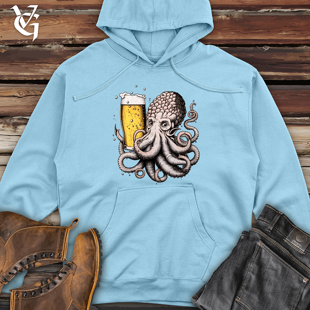 Viking Goods Hoptopus Midweight Hooded Sweatshirt Blue Aqua / L