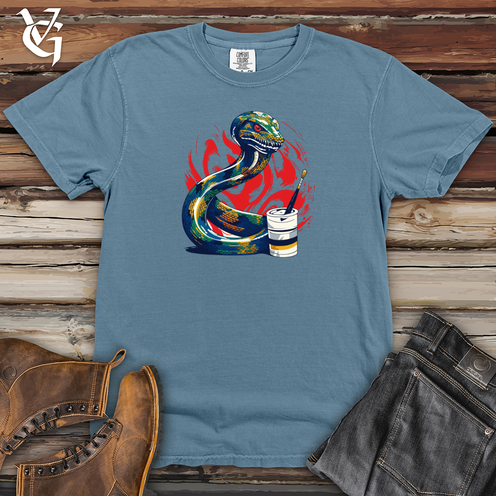 Viking Goods Abstract Serpent Strokes Heavy Cotton Comfort Colors Tee Blue Jean / L