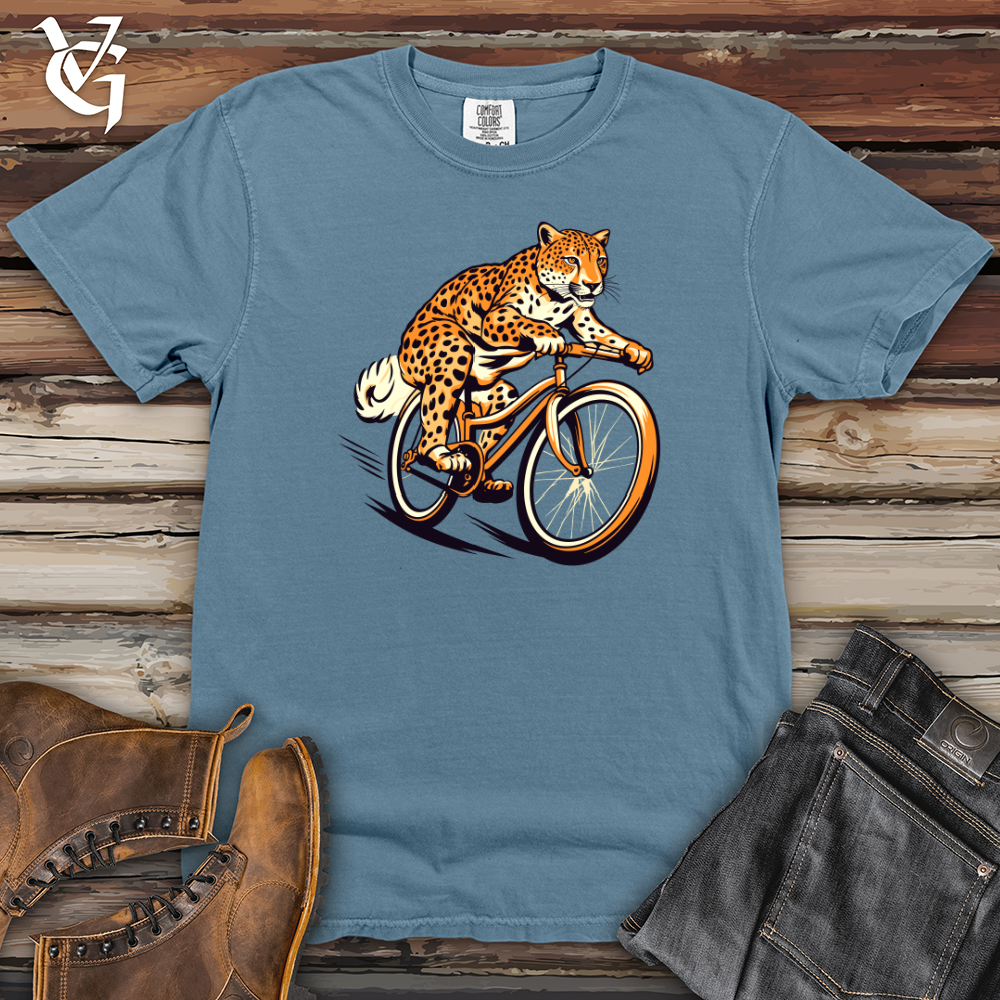 Viking Goods Agile Cheetah Cyclist Heavy Cotton Comfort Colors Tee Blue Jean / L