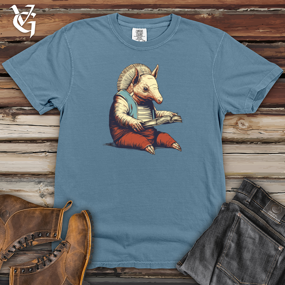 Viking Goods Armadillo Booklover Blissful Read Heavy Cotton Comfort Colors Tee Blue Jean / L