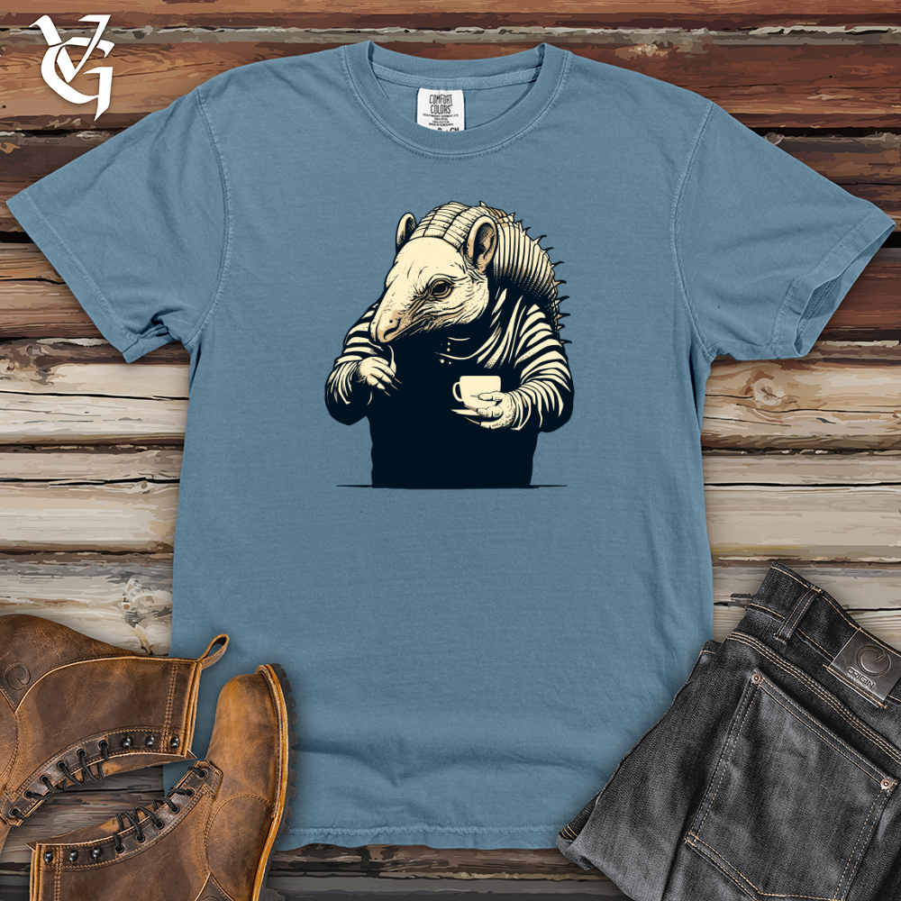 Viking Goods Armadillo Coffee Indulgence Time Heavy Cotton Comfort Colors Tee Blue Jean / L