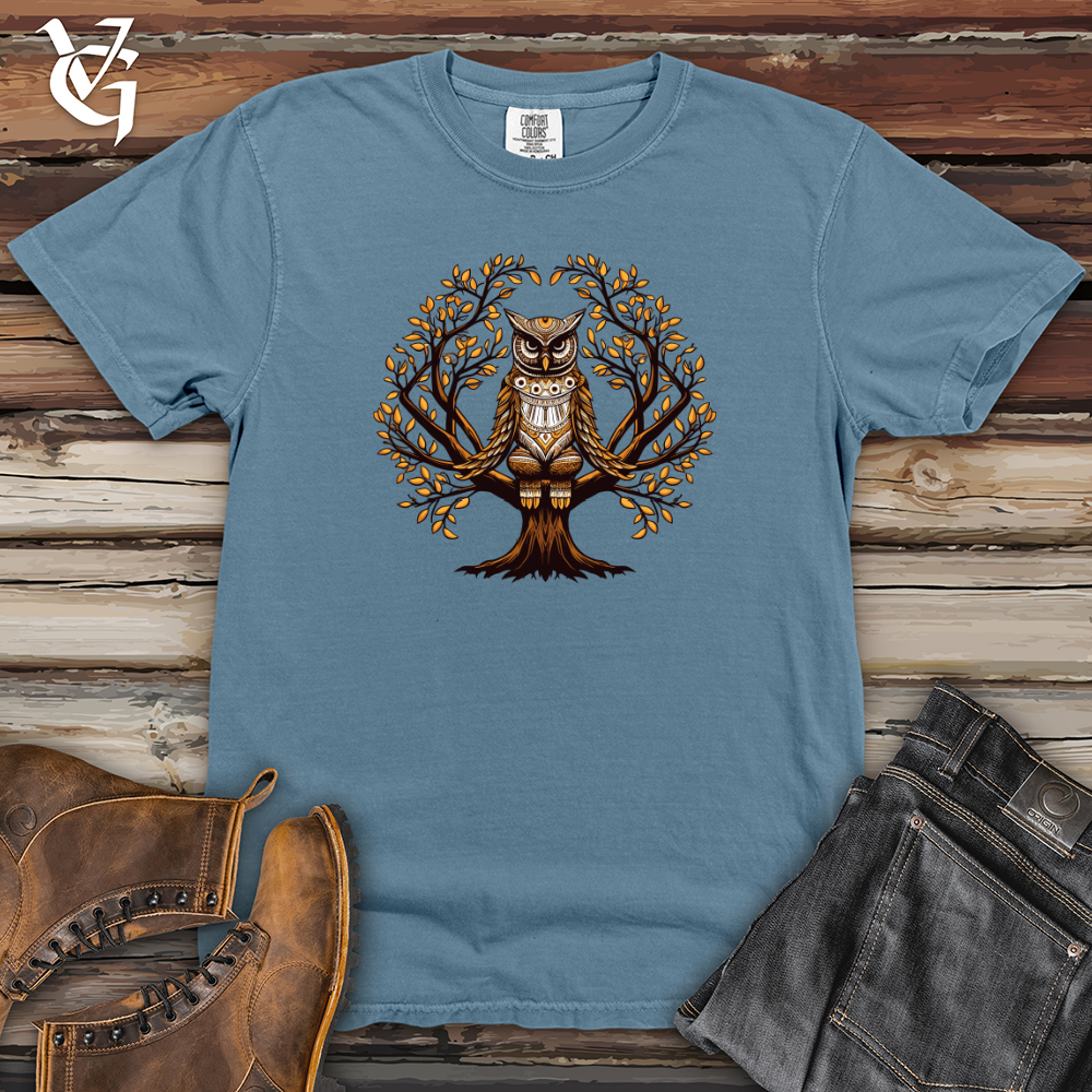 Viking Goods Autumn Owl Majesty Heavy Cotton Comfort Colors Tee Blue Jean / L