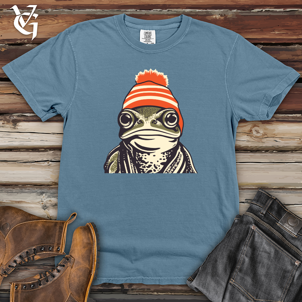 Viking Goods Beanie Buddy Frog Heavy Cotton Comfort Colors Tee Blue Jean / L
