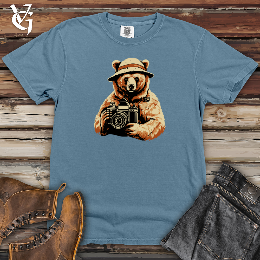 Viking Goods Bear Capturing Moments Clicks Heavy Cotton Comfort Colors Tee Blue Jean / L