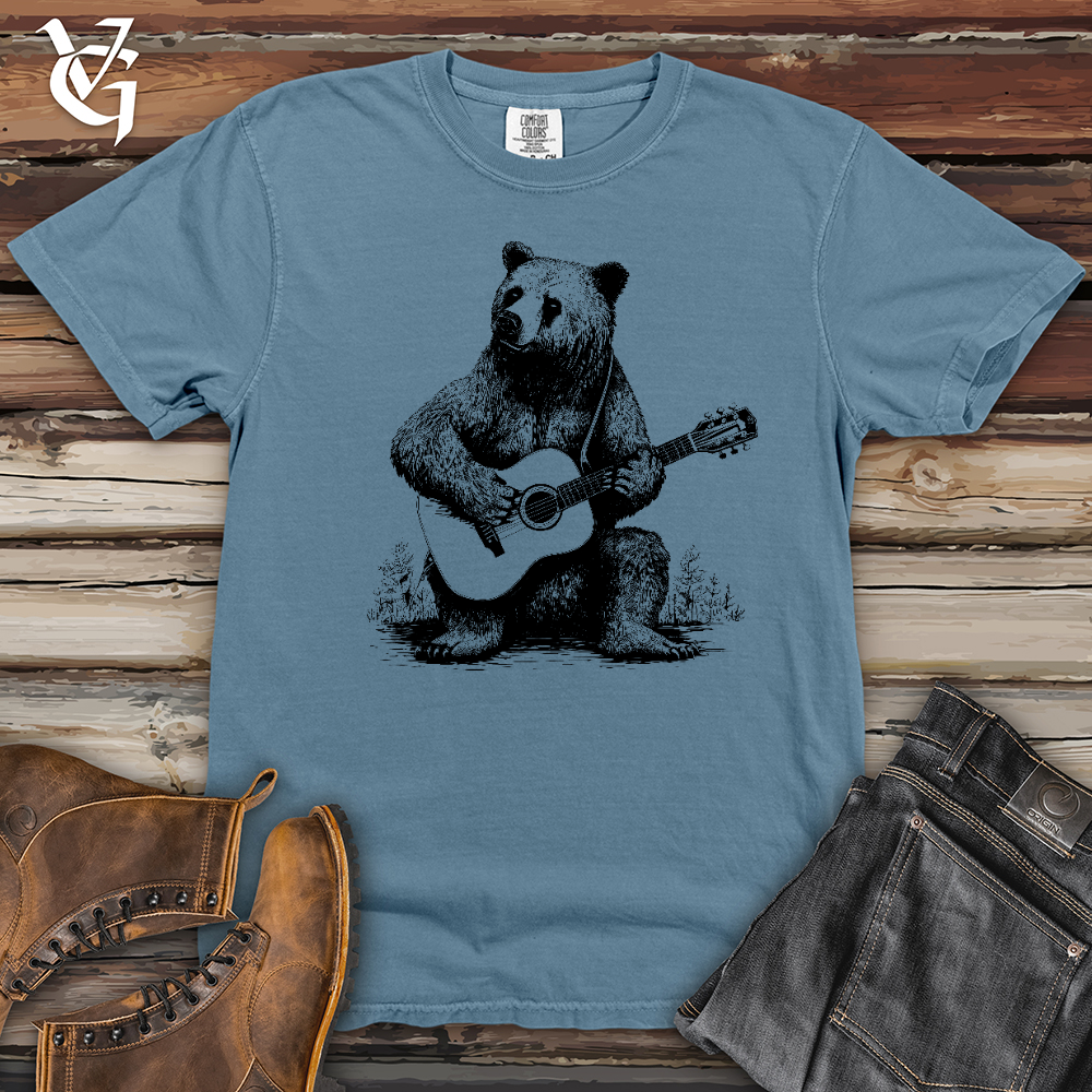 Viking Goods Bear Guitarist Heavy Cotton Comfort Colors Tee Blue Jean / L