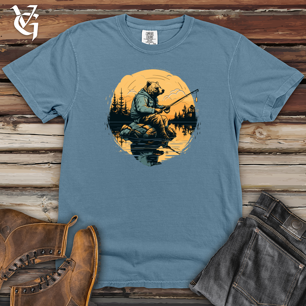 Viking Goods Bear Lakeside Fishing Heavy Cotton Comfort Colors Tee Blue Jean / L