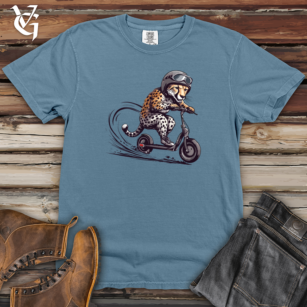 Viking Goods Cheetah Scooter Rush Heavy Cotton Comfort Colors Tee Blue Jean / L