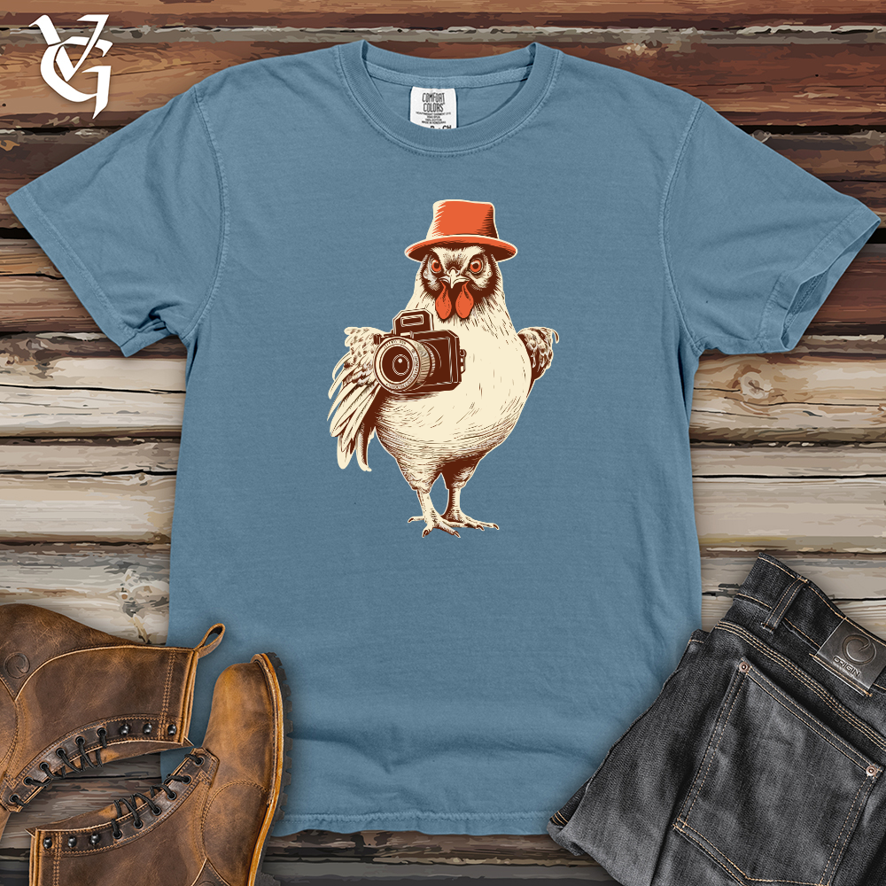Viking Goods Chicken Capturing Moments Clicks Heavy Cotton Comfort Colors Tee Blue Jean / L