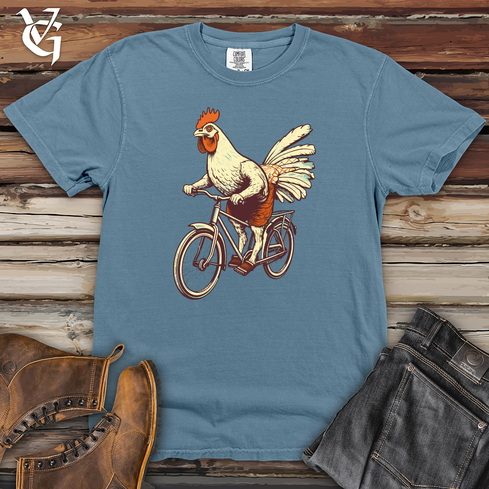 Viking Goods Chicken Cycle Barnyard Joyride Heavy Cotton Comfort Colors Tee Blue Jean / L