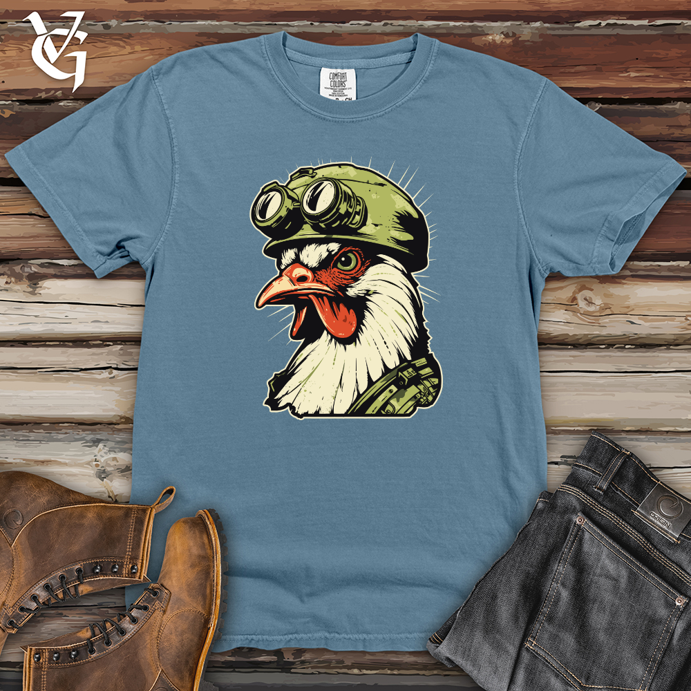 Viking Goods Chicken Soldier Helm Bravery Heavy Cotton Comfort Colors Tee Blue Jean / L