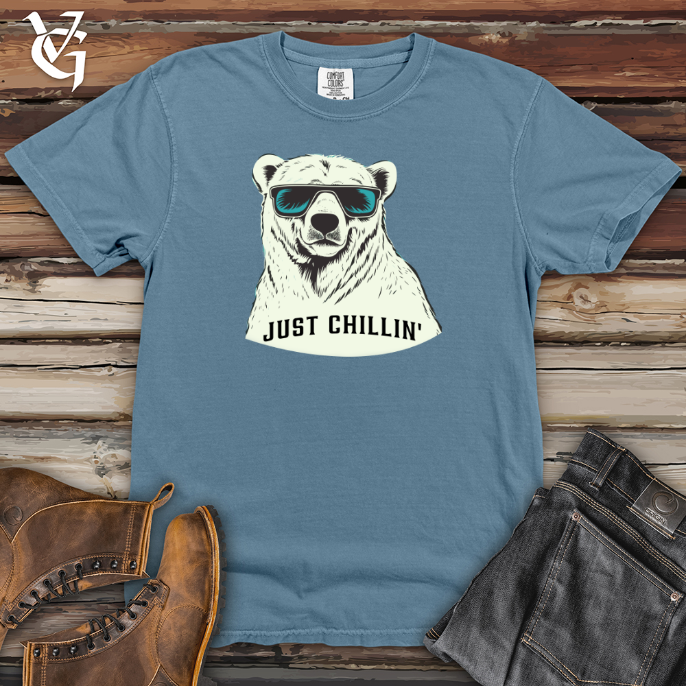 Viking Goods Chill Bear Heavy Cotton Comfort Colors Tee Blue Jean / L