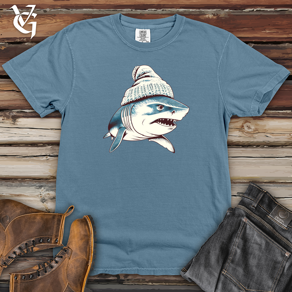 Viking Goods Chill Shark Fin Heavy Cotton Comfort Colors Tee Blue Jean / L