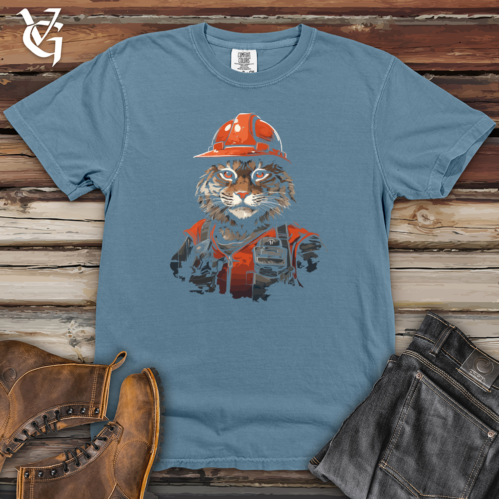 Viking Goods Construction Cat Chief Heavy Cotton Comfort Colors Tee Blue Jean / L