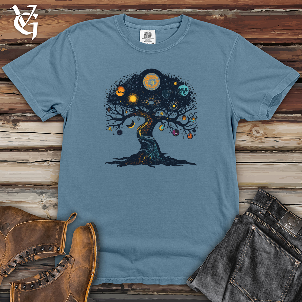 Viking Goods Cosmic Tree Universe Heavy Cotton Comfort Colors Tee Blue Jean / L