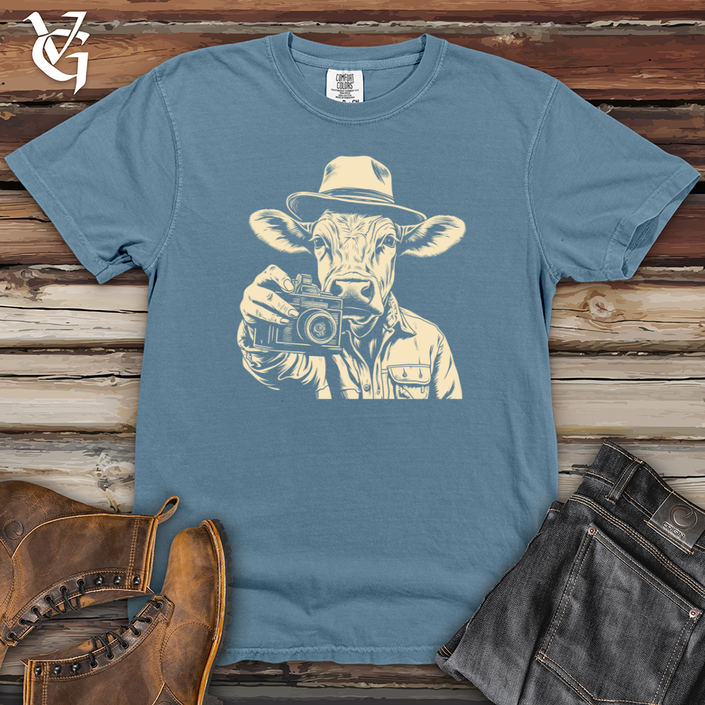 Viking Goods Cow Capturing Charm Clicks Heavy Cotton Comfort Colors Tee Blue Jean / L