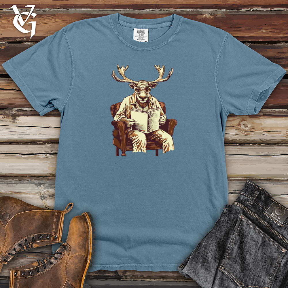 Viking Goods Cozy Moose Reader Heavy Cotton Comfort Colors Tee Black / L